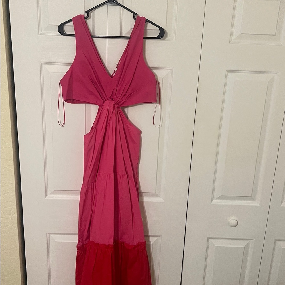 Endless Rose Vibrant Pink and Red dress with cutout detail